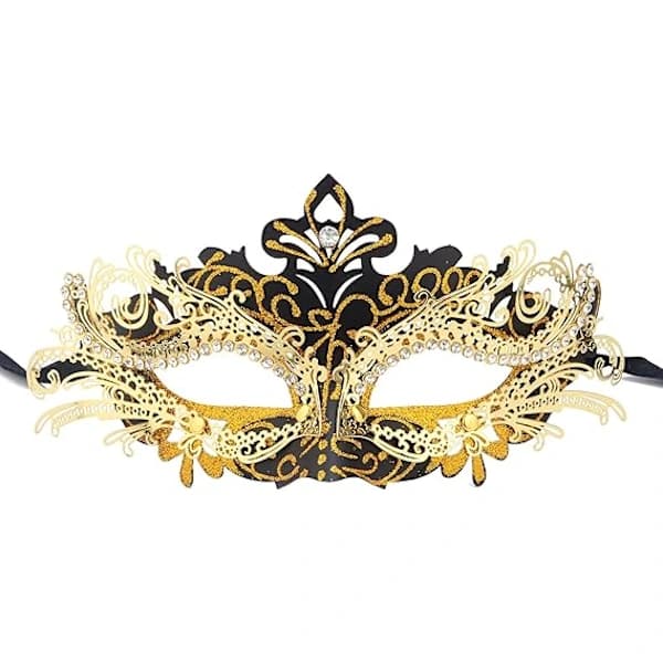 HA-Oceanisk venetiansk maske (sort guld), til maskerade og kostume, til