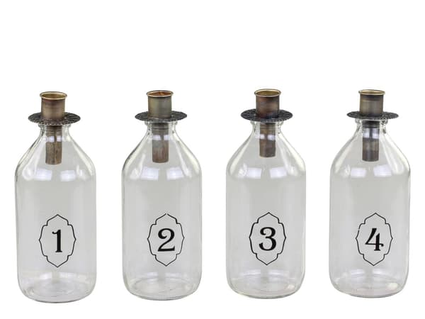 {HH} Adventsflaskor med ljushållare 4 st Chic Antique Transparent Transparent