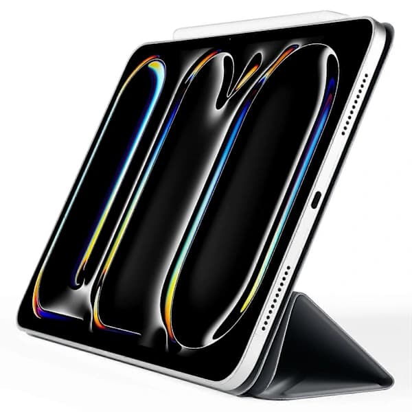 HA-Etui til iPad Pro 13 (2024) PC+PU Læder Origami Stativ Magnetisk Tablet Beskyttelse - Sort