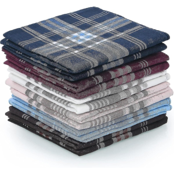 Herrnäsdukar, 12-pack Gents Hankies, Herr Premium Näsdukar Bomull Vit Ficka