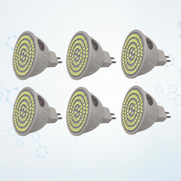 6 stk 8w Mr16 LED-pærer Spotlight-lampe Lyspære Daglys Belysning Downlight Energisparende (varm hvit)-hao