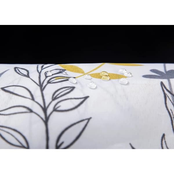 Grå/Gula Löv Duschdraperi Anti-Mögel, Mögelresistent | Storlek 28 x 18 x 5 cm | Vattenavvisande Tyg | 100% Polyester