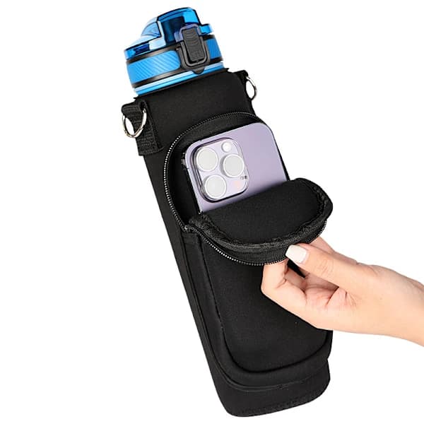 Musta neopreeninen vesipullokassi, 32oz vesipullon pidike