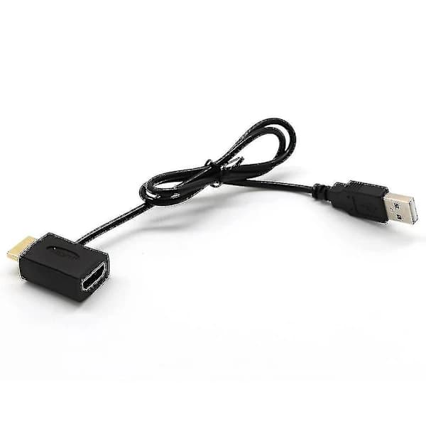 HA~Kompatibel HDMI Han til Hun Stik + USB 2.0 Ladekabel Forlænger