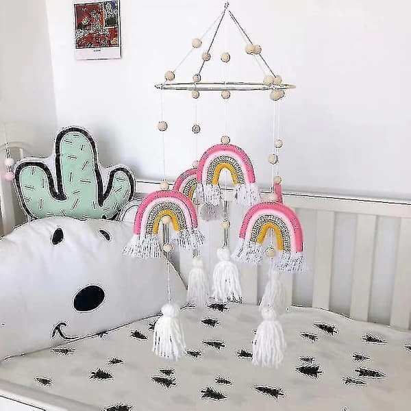 Vävda regnbågshängen R Macrame Tofs R