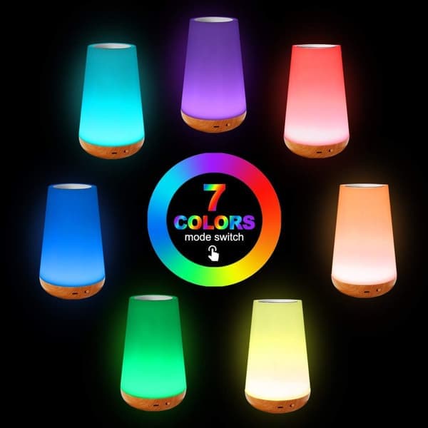 Multifunksjonell LED-nattlampe - med fjernkontroll og 13 fargemoduser