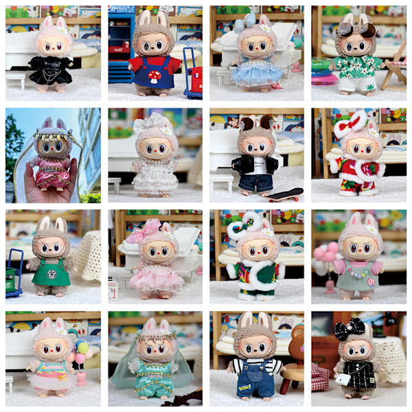 [HH] Labubu Designkläder och Skoväska Ull Kläder Dekorationer för Unisex för 2 till 4 År och 5 till 7 År