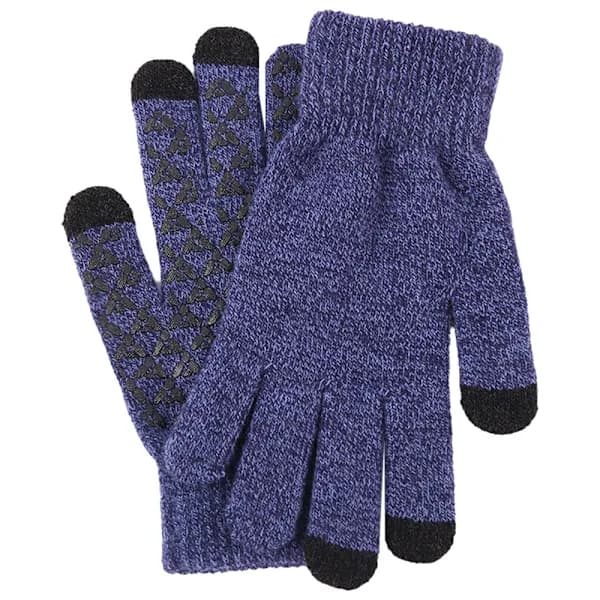 Strikkede termiske handsker, uld skridsikre touchscreen-handsker Navy blue