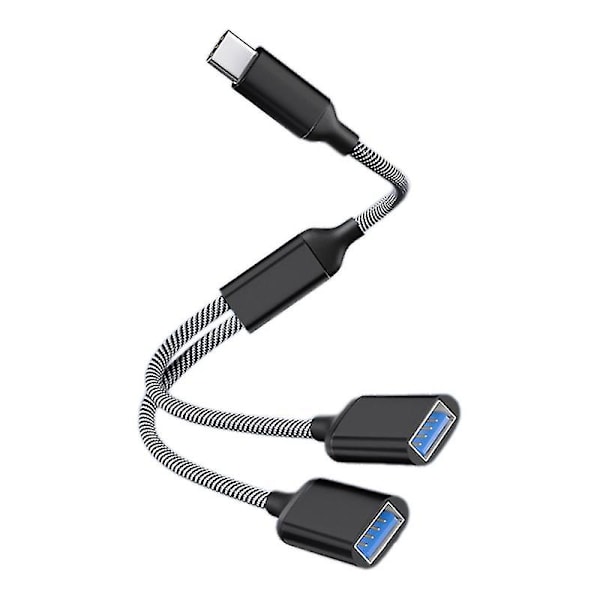 Tyyppi C -uros 2 USB -naaraskaapeliadapteri USB OTG -jakajakaapelimuunnin