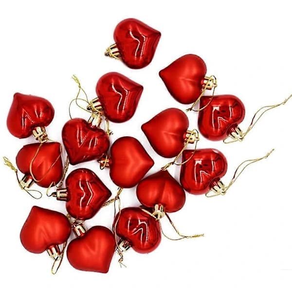 Hjerteformede Valentinsdag-dekorationer 12-pak