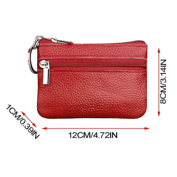 1 st slim röd läder plånbok bifold lätt slitstark bankkort pengar nyckelring