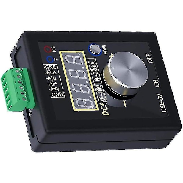 Signalgenerator 0-10v/0-4-20ma Strömspänningssimulering Handhållen signalgenerator Inbyggt litiumbatteri För Plc Panel Felsökning Svart Praktisk