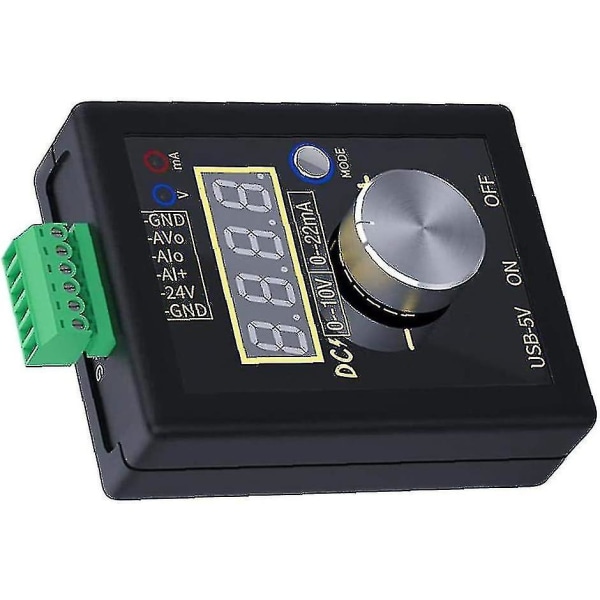 Signalgenerator 0-10v/0-4-20ma Strømspenningssimulering Håndholdt Signalgenerator Innebygd litiumbatteri For Plc Panel Debugging Svart Praktisk