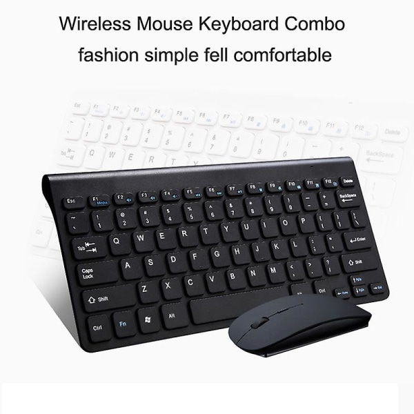 Mini trådløst mus-tastatur til bærbar computer, stationær computer, Mac-computer, hjemme- og kontor, ergonomisk gaming-tastatur og mus-kombination, multimedie