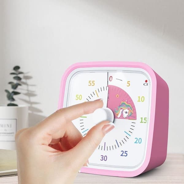 Vækkeur med Visuelt Minutur – Regnbuefarvet Timer til Børneværelset