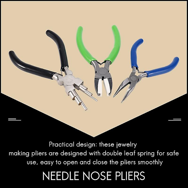 3 stk smykke-tangsett Inkluderer 6 i 1 smykke-tang nylon nese-tang buede nese-tang, smykke