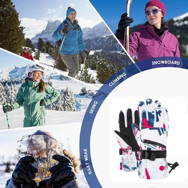 Vandtætte, åndbare snowboardhandsker, isolerede varme vinterhandsker, passer til både mænd og kvinder rød XL