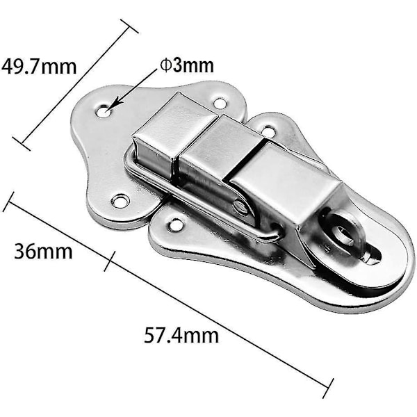 Lås Toggle Catch Robust Kuffert Trækasse Flykasse Lukning Spænde Metal Hasper (6 stk)