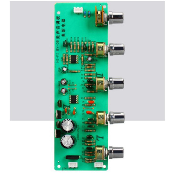 2x 2.0 Hifi An4558 Audio Forforstærker Bas Mellemtone Diskant Balance Justerbar Audio Forforstærker Færdig