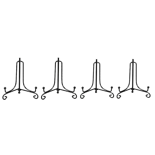 4 stk Jern Display Stativ, Svart Jern Staffeli Plate Display Fotoholder Stativ, Viser Bilde Ramme