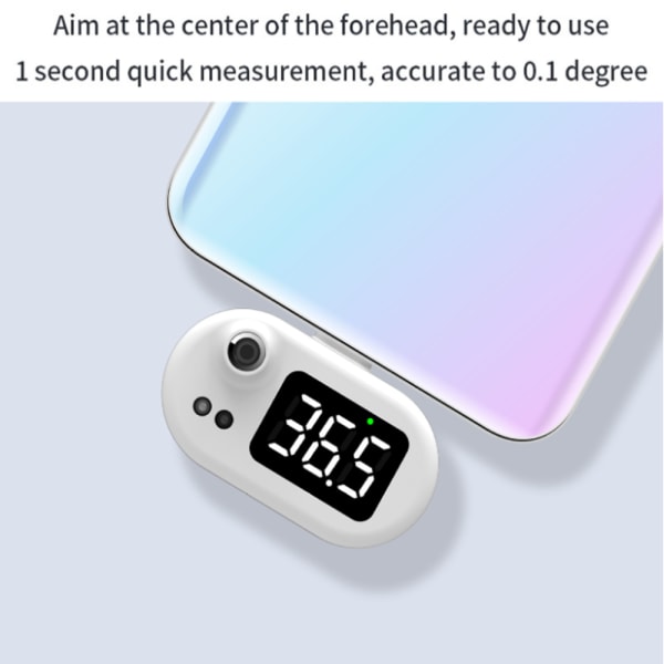 Bärbar termometer, infraröd termometer, mini infraröd termometer för smartphone, kontaktlös USB termometer, snabbmättermom