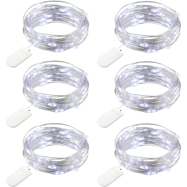 /HA/6 kpl Fairy-valoketjuja joulukoriste 2,2 m 20 LED-tähtivaloa