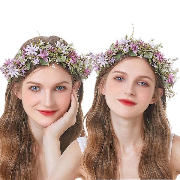 AVEKI Kvinde Piger Blomsterkrone Brude Eucalyptus Halo Bryllup Blomster Hovedbånd FotoshootGSG-020,WZ-376R