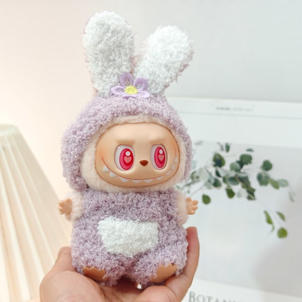 [HH] 17cm Labubu Docka Kläder Tillbehör Set Mini Docka Kostym Gåva Röd Liten Svan Panda Jumpsuit Uppsättning för DIY Samlare style 3