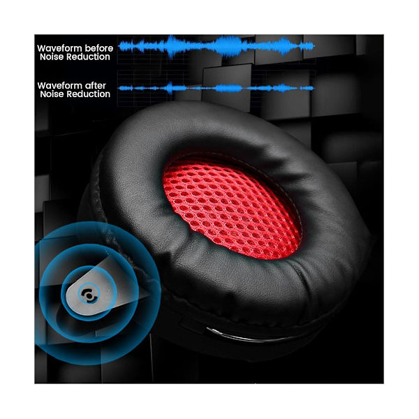 Kablet skrivebordsheadset for dataspill, 3,5 mm kablet headset for spill med mikrofon, e-sport