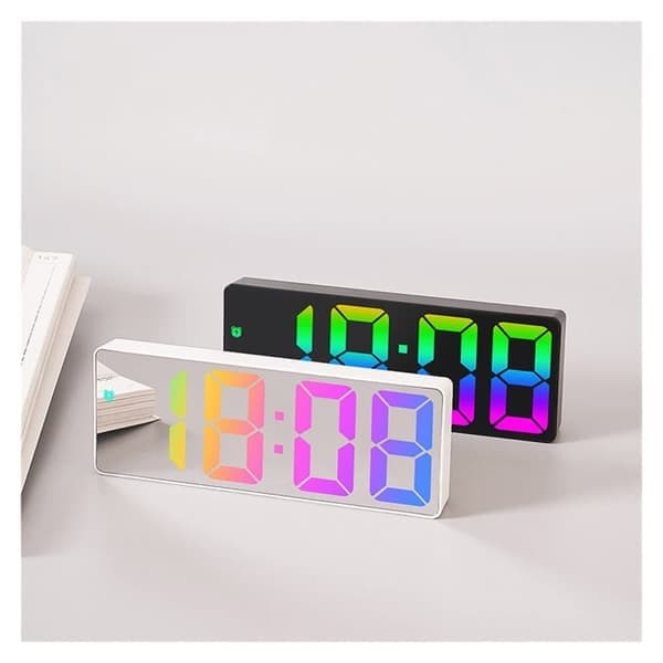 LED Digital Väggklocka - Extra stor display med tid, datum & temperatur | Sängbords-/väggklocka med larmfunktion