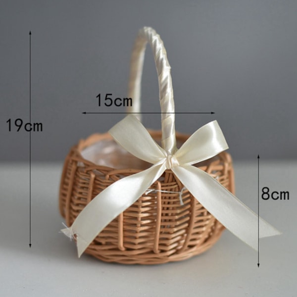 2x Vevde Blomsterkurver Rattan Oppbevaringskurv Blomsterpike Håndkurv Håndlaget Blomsterkurv Med Bo