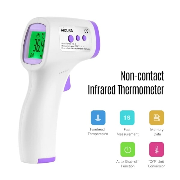 /HH/Non-kontakt Febertermometer infrarød CE hvid white