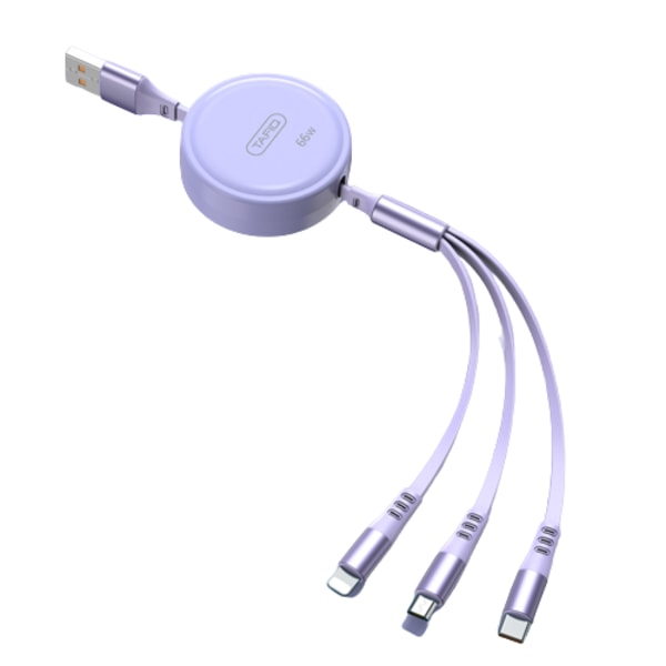 Kompatibel 3-i-1 indragbar kabel Lila