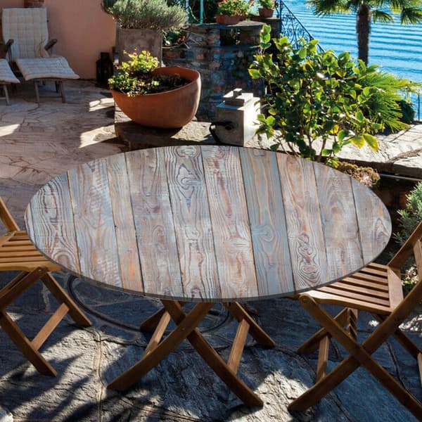 Rund dug med elastisk kant, vaskbar polyester 3D-print, til indendørs og udendørs spisning, picnicborde, blå graffiti, 130 cm