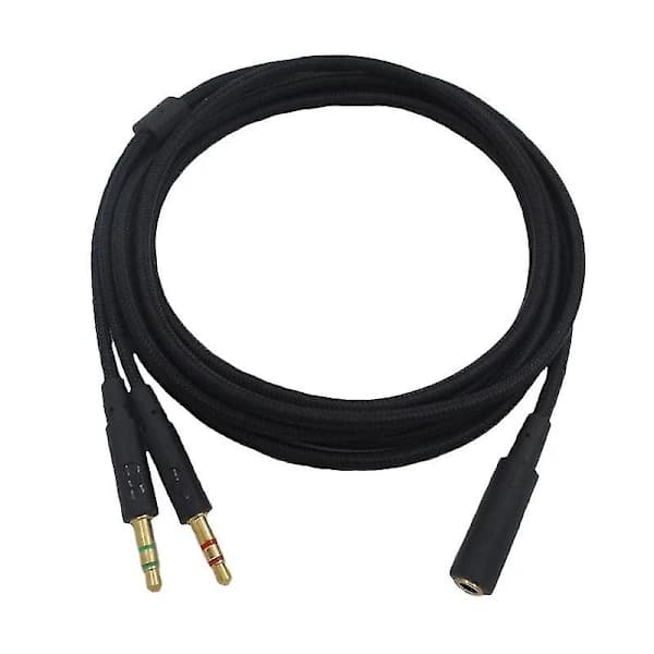 3,5 mm Universellt 2-i-1 Gaming Headset Ljud - Förlängningskabel för Hyperx Cloud Ii/alpha-/cloud Flight/c