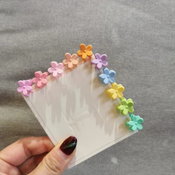 HA-50 Mini Hårnåle til Småbørn og Piger - Blomstrede Hårspænder til Børn Håraccessories