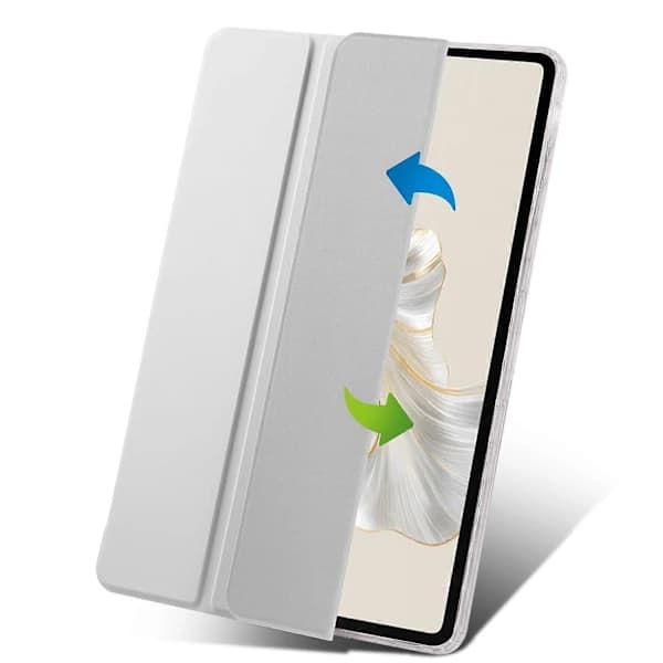 HA~Etui til Honor Pad 9 Tri-Fold Stativ Læder+TPU+Akryl Klar Bagside Tablet Beskyttelse