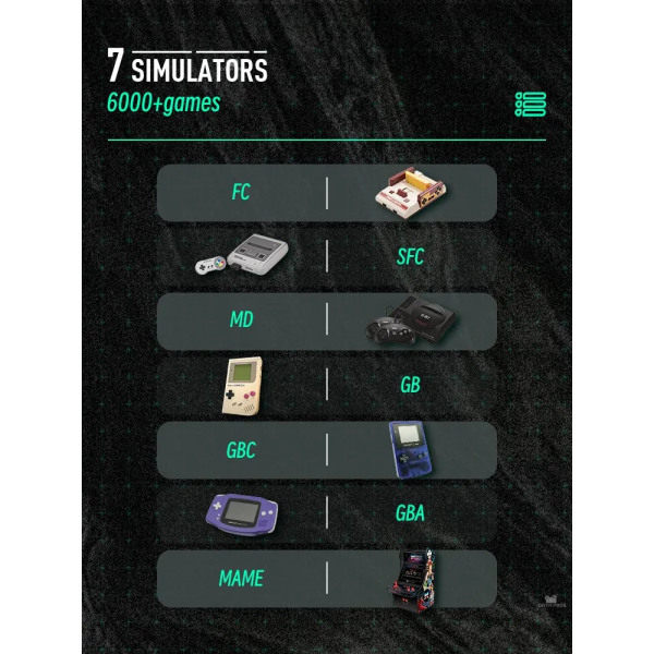 /HA/DATA FROG SF2000 Bærbar håndholdt spillkonsoll 3 tommers IPS Retro spillkonsoller Innebygde 6000 spill Retro videospill for barn Offwhite + 1 håndtak