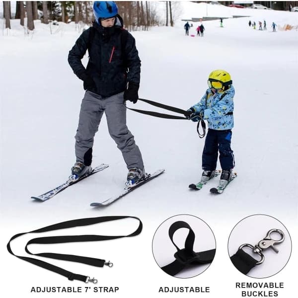 HA~Ski- og snowboardsele til børn - Sort, Ski med Deta-Perfet