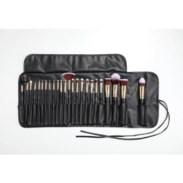 HA-24 professionelle og eksklusive makeupbørster i etui Sort