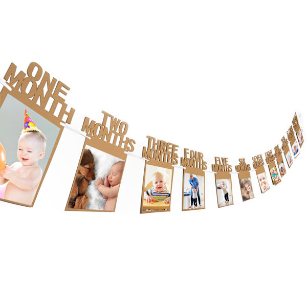 1. fødselsdag baby foto banner til nyfødte 12 måneders fotorekvisit månedlig milepæl første fødselsdagsfest dekoration