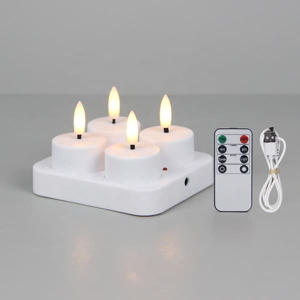 Rechargeable LED Mood Lights with Remote Control - 4-Pack