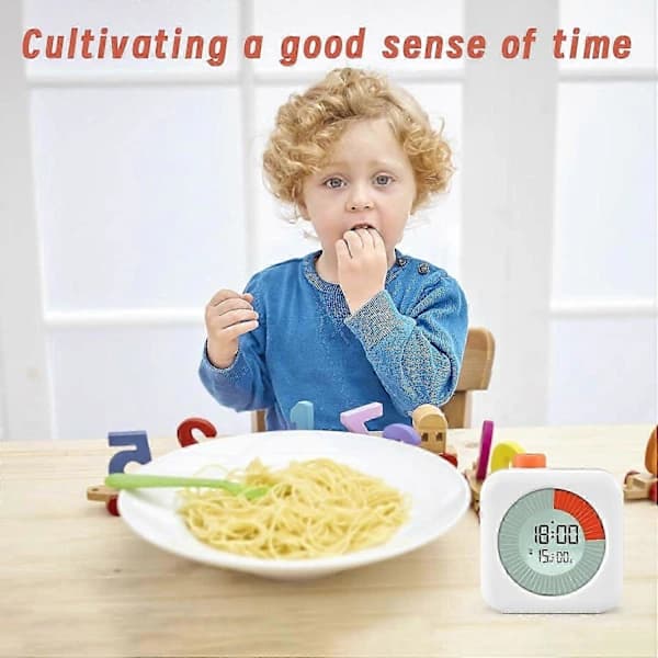 Visuell Timer Digital, 60-minutters 3-i-1 Nedtelling Rotasjons Timer for Barn og Voksne, LCD-Skjerm Pomodoro Tidsstyring Utdanning [] Hvit