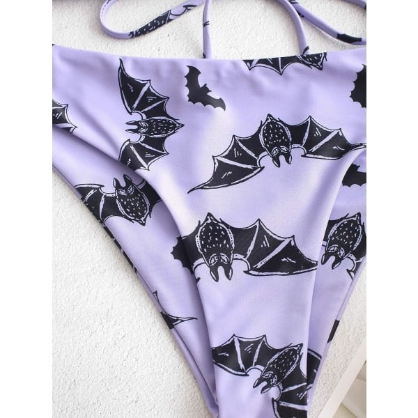 /HA/Star Sun Moon Print Badedragter til Kvinder Ryg Criss Cross Snøring Trekant Bikini(S)