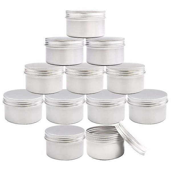 12 stk. 4oz metal dåser til DIY stearinlysfremstilling, metal dåser med skruelåg, til stearinlysfremstilling, cra