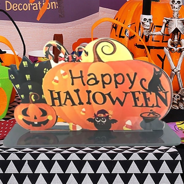 Borddekorasjoner Happy Halloween Design Ornamental Akryl Skrivebordsdekor Ornamenter Til Hjemmet  T