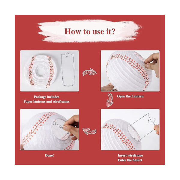 8 tuuman baseball-paperilyhdyt urheilujoukkueen juhlat baseball-riippuvalaisin softball-juhlakoristeet