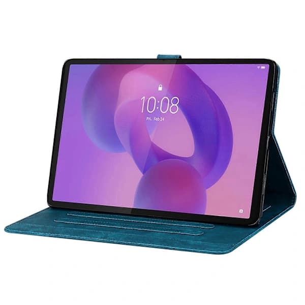 HA-För Lenovo Tab K10C/Tab E10C Etui Kortpladser Læder Tablet Stativ Folio Cover Blomst Kat