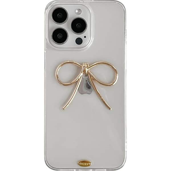 Simpel 3D Roset Klar Blød Telefon Cover Kompatibelt med iPhone Cover (Guld, til iPhone 16 Pro Max)