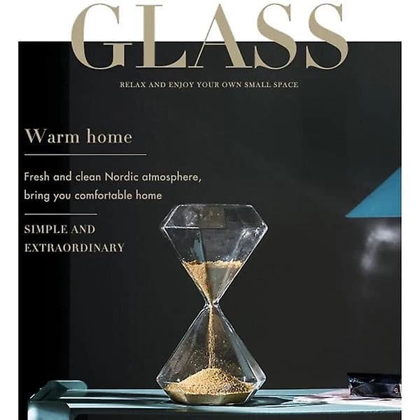 1 stk. Rosa Glas Timeglas 5 minutter Timer Skrivebordsdekoration til Hjemmekontor